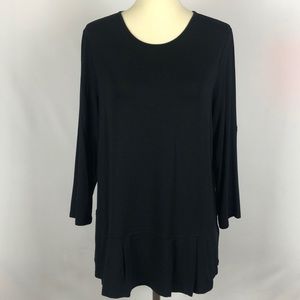 J. Jill Soft Black Peplum Blouse - Size Small